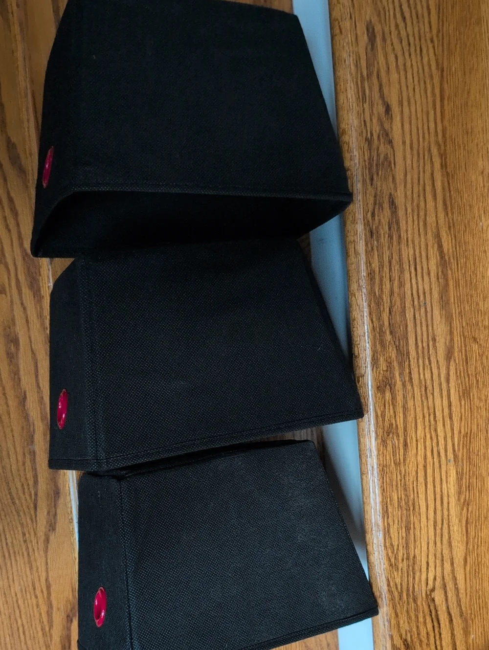 Black Fabric Storage Bins (Set Of 3)